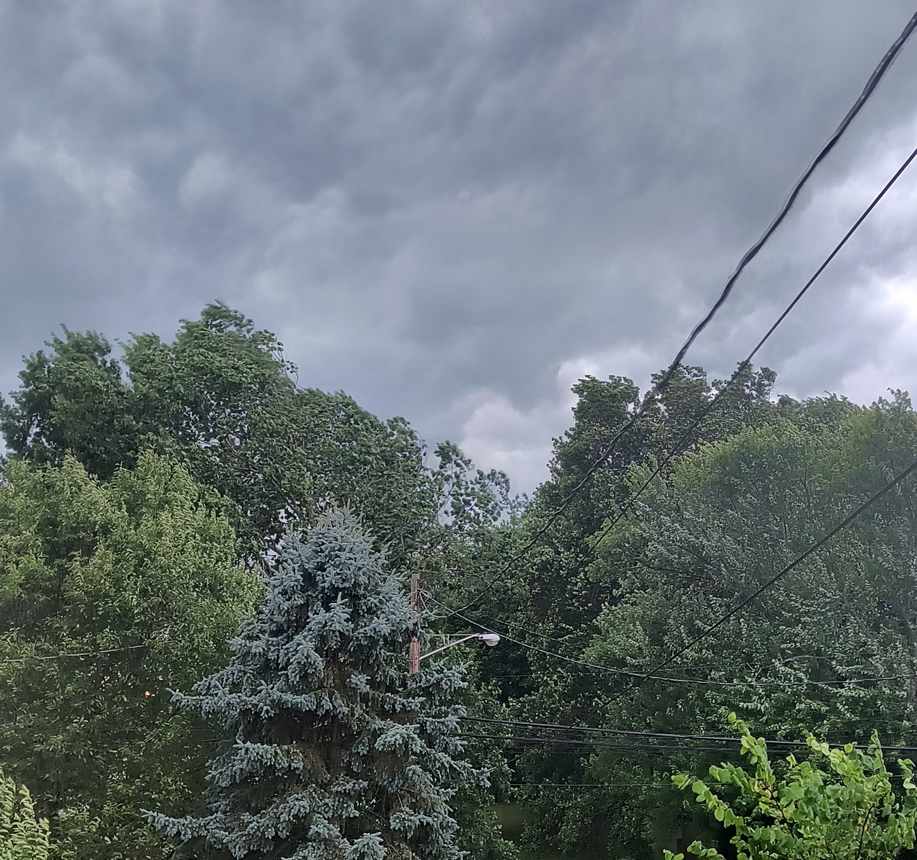 A storm approaching, photographed from the front porch